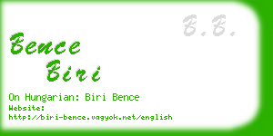 bence biri business card